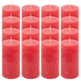 Zestaw świec rustykalnych, 10 cm, Ø 5 cm, czerwony, 16 szt.