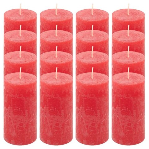 Zestaw świec rustykalnych, 10 cm, Ø 5 cm, czerwony, 16 szt.