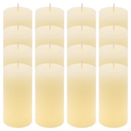 Zestaw świec rustykalnych, 10 cm, Ø 5 cm, kremowy, 16 szt.