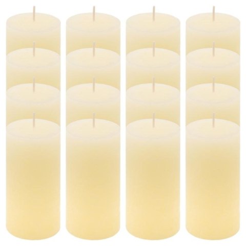 Zestaw świec rustykalnych, 10 cm, Ø 5 cm, kremowy, 16 szt.