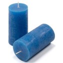 Zestaw świec rustykalnych, 10 cm, Ø 5 cm, niebieskie, 16 szt