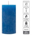 Zestaw świec rustykalnych, 10 cm, Ø 5 cm, niebieskie, 16 szt
