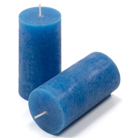 Zestaw świec rustykalnych, 10 cm, Ø 5 cm, niebieskie, 8 szt.