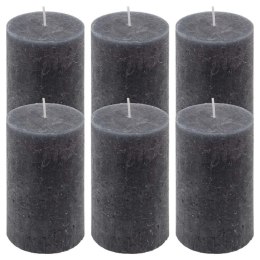 Zestaw świec rustykalnych, 11,5 cm, Ø 6,8 cm, antracyt, 6szt