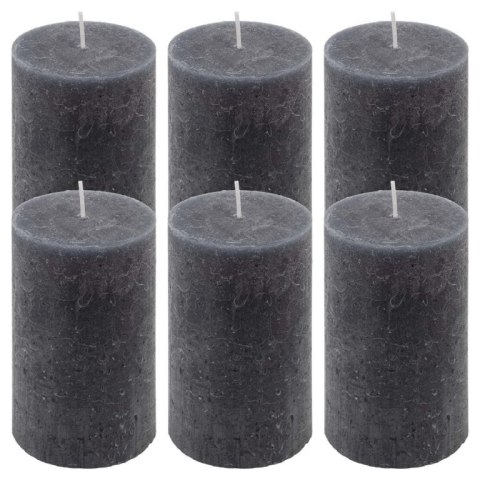 Zestaw świec rustykalnych, 11,5 cm, Ø 6,8 cm, antracyt, 6szt