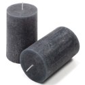 Zestaw świec rustykalnych, 11,5 cm, Ø 6,8 cm, antracyt, 6szt