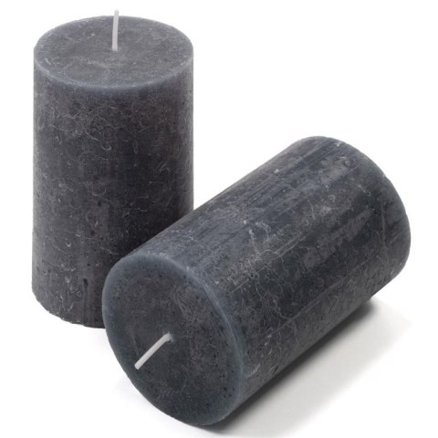 Zestaw świec rustykalnych, 11,5 cm, Ø 6,8 cm, antracyt, 6szt