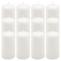 Zestaw świec słupkowych, 11,5 cm, Ø 6 cm, biały, 12 sztuk.