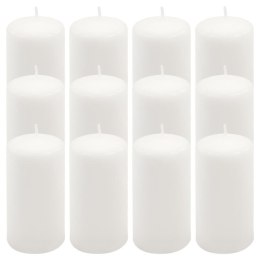 Zestaw świec słupkowych, 11,5 cm, Ø 6 cm, biały, 12 sztuk.