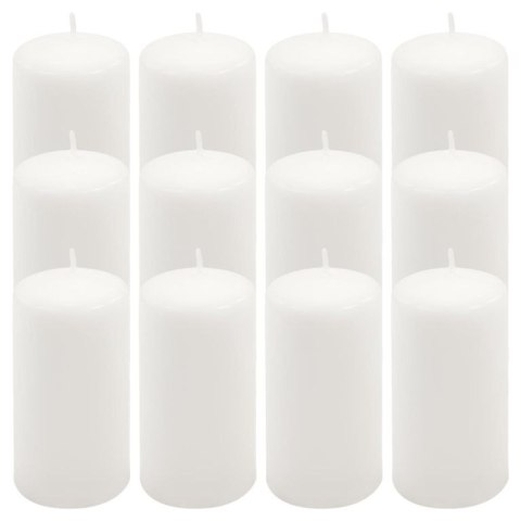 Zestaw świec słupkowych, 11,5 cm, Ø 6 cm, biały, 12 sztuk.