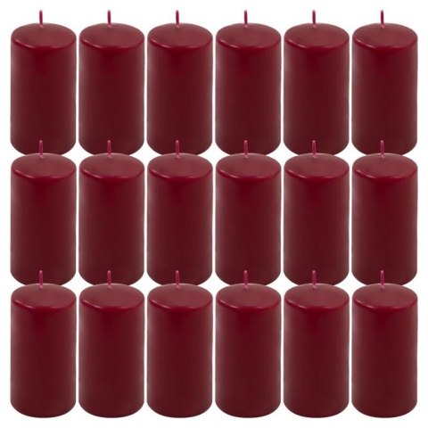 Zestaw świec słupkowych, 11,5 cm, Ø 6 cm, bordowe 18szt
