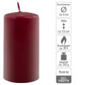 Zestaw świec słupkowych, 11,5 cm, Ø 6 cm, bordowe 18szt