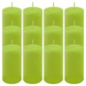 Zestaw świec słupkowych 11,5 cm, Ø 6 cm jasnozielony, 12 szt