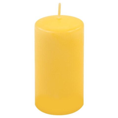 Zestaw świec słupkowych, 11,5 cm, Ø 6 cm, żółty, 6 sztuk.
