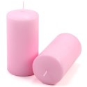 Zestaw świec słupkowych, 15 cm, Ø 7,5 cm, różowy, 4 sztuki.