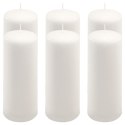 Zestaw świec słupkowych, 20 cm, Ø 7,5 cm, biały, 6 szt.