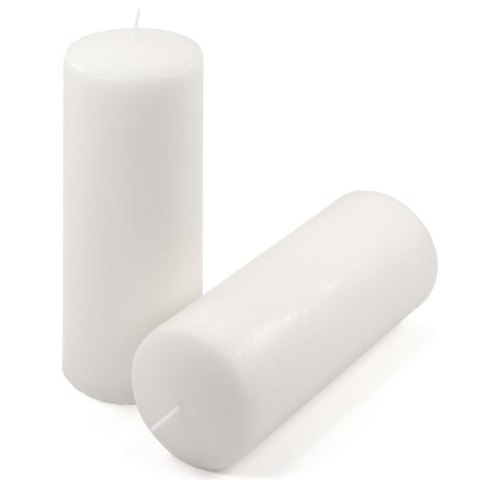 Zestaw świec słupkowych, 20 cm, Ø 7,5 cm, biały, 6 szt.