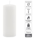 Zestaw świec słupkowych, 20 cm, Ø 7,5 cm, biały, 6 szt.