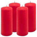 Zestaw świec słupkowych, 20 cm, Ø 7,5 cm, czerwony, 4 szt.