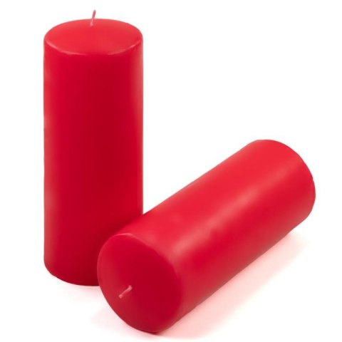 Zestaw świec słupkowych, 20 cm, Ø 7,5 cm, czerwony, 4 szt.