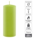 Zestaw świec słupkowych, 20 cm, Ø 7,5 cm, jasna zieleń, 2szt