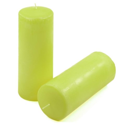 Zestaw świec słupkowych, 20 cm, Ø 7,5 cm, jasna zieleń, 4szt