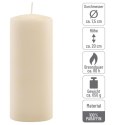 Zestaw świec słupkowych, 20 cm, Ø 7,5 cm, kremowy, 4 sztuki.