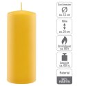 Zestaw świec słupkowych, 20 cm, Ø 7,5 cm, żółty, 2 sztuki.