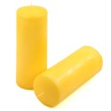 Zestaw świec słupkowych, 20 cm, Ø 7,5 cm, żółty, 2 sztuki.