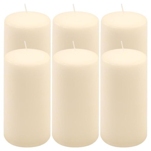 Zestaw świec stołowych, 15 cm, Ø 7,5 cm, kremowy, 6 sztuk