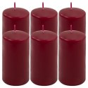 Zestaw świeczek słupkowych, 11,5 cm, Ø 6 cm, bordowe 6szt