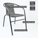Krzesło bistro ogrodowe, składane, szare