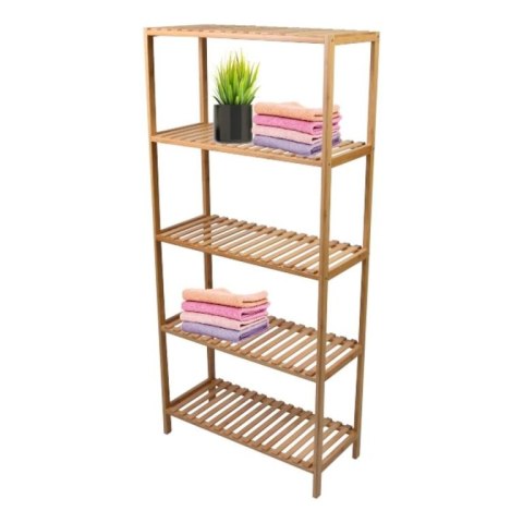 Regał bambusowy, 5 półek, 60 x 26 x 130 cm.
