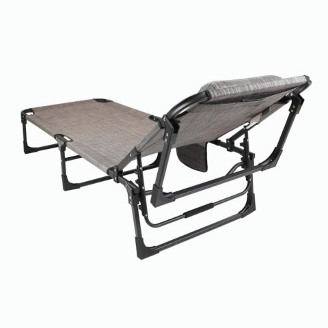 Składany leżak, szary, wymiary: 189,5 x 58,5 x 33,5 cm