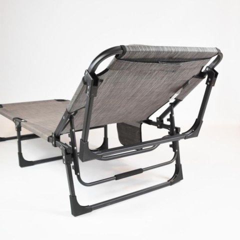 Składany leżak, szary, wymiary: 189,5 x 58,5 x 33,5 cm