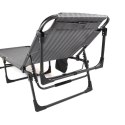 Składany leżak z poduszką, szary, wymiary: 189 x 63 x 34 cm.