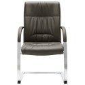 Krzesło biurowe, wspornikowe, szare, sztuczna skóra