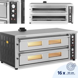 Piec do pizzy podwójny z szamotem na 16 pizz śr. 33 cm 400 V 16800 W