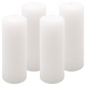 Zestaw świec rustykalnych, 20 cm, Ø 7,5 cm, biały, 4 szt.