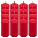 Zestaw świec filarowych, 10 cm, Ø 5 cm, czerwone, 16 szt.