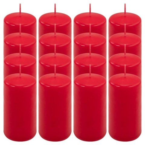 Zestaw świec filarowych, 10 cm, Ø 5 cm, czerwone, 16 szt.