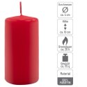 Zestaw świec filarowych, 10 cm, Ø 5 cm, czerwone, 24 szt.