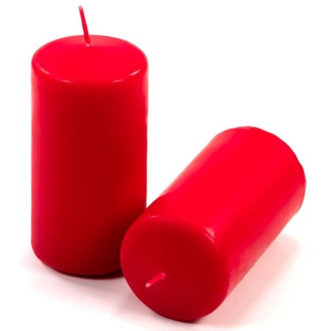 Zestaw świec filarowych, 10 cm, Ø 5 cm, czerwone, 24 szt.