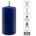 Zestaw świec filarowych, 10 cm, Ø 5 cm, niebieskie, 8 szt.