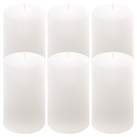 Zestaw świec rustykalnych, 11,5 cm, Ø 6,8 cm, biały, 6 szt.