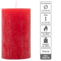 Zestaw świec rustykalnych, 11,5 cm, Ø 6,8 cm, czerwony, 6 sz