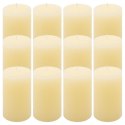 Zestaw świec rustykalnych, 11,5 cm, Ø 6,8 cm, kremowy, 12 sz