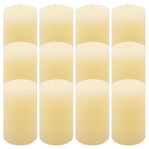 Zestaw świec rustykalnych, 11,5 cm, Ø 6,8 cm, kremowy, 12 sz