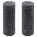 Zestaw świec rustykalnych, 20 cm, Ø 7,5 cm, antracyt, 2 szt.