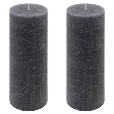 Zestaw świec rustykalnych, 20 cm, Ø 7,5 cm, antracyt, 2 szt.